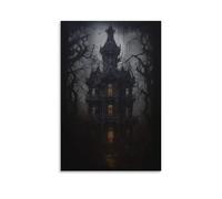 Toile murale d'Halloween The Haunted House Of Haunted Victorian Mansion Dark Academia - 30 x 45 cm