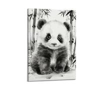Toile murale encadrée à l'aquarelle de panda mignon, portrait d'animaux sauvages, affiches d'œuvres d'art modernes encadrées pour salon, chambre d'enfant, chambre à coucher, 50 x 75 cm