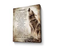 Toile murale encadrée avec citations inspirantes de loup chrétien - Œuvre d'art moderne encadrée pour chambre à coucher, salle de bain, bureau - 30,5 x 40,6 cm