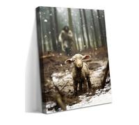 Toile murale encadrée Jésus Saves the Lost Lamb - Décoration murale à thème religieux - Pour salon, chambre à coucher, salle de prière - 30,5 x 40,6 cm