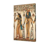 Toile murale encadrée représentant les femmes en Égypte ancienne - Décoration murale moderne prête à être accrochée - 30,5 x 45,7 cm