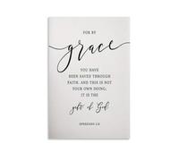 Toile murale Ephesians 2 By Grace Through Faith Bible - Œuvre d'art pour décoration d'intérieur : salon, chambre à coucher, salle de bain, bureau - 50 x 75 cm