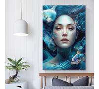 Toile murale Fantasy_Girl pour chambre à coucher, décoration de salon, pour adolescentes, 50 x 75 cm