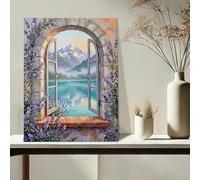 Toile murale - Impressions sur toile de paysage panoramique avec vue sur la montagne - Décoration d'intérieur pour salon, chambre à coucher, bureau, 40,6 x 50,8 cm