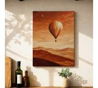 Toile murale - Impressions sur toile de peintures à air chaud - Boules flottantes - Décoration murale rustique et vintage avec dunes du désert, orange brûlé - 30,5 x 40,6 cm