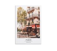 Toile murale - impressions sur toile de peintures à thème café de Paris, ville française, voyage - 30 x 45 cm