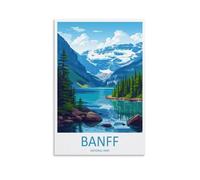 Toile murale - Impressions sur toile de peintures à thème parc national Banff pour les amateurs de voyages - Affiche d'œuvre d'art pour décoration d'intérieur : salon, chambre à coucher, salle de bain