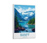 Toile murale - Impressions sur toile de peintures à thème parc national Banff pour les amateurs de voyages - Affiche d'œuvre d'art pour décoration d'intérieur : salon, chambre à coucher, salle de bain