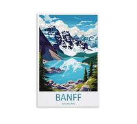 Toile murale - Impressions sur toile de peintures à thème parc national Banff pour les amateurs de voyages - Affiche d'œuvre d'art pour décoration d'intérieur : salon, chambre à coucher, salle de bain