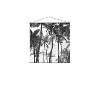 - Toile murale imprimée palmier - 150 x 150 cm - Noir et blanc - Panorama