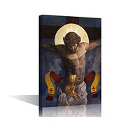 Toile murale Jésus Christ de l'euchariste établie par Jésus Christ à travers le sacrifice de la croix pour la maison, la décoration murale, affiches imprimées prêtes à accrocher - 61x40.6 cm (lxH)