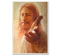Toile murale Jésus représentant la main de Dieu Jésus en train de marcher, art de la miséricorde divine, affiche imprimée pour décoration murale chrétienne