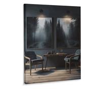 Toile murale moderne avec cadre « Chairs in The Room » - 40 x 30 cm - Affiches d'œuvre d'art modernes avec cadre pour salon, chambre à coucher, cuisine