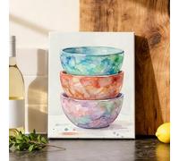 Toile murale moderne minimaliste empilée sans peinture pastel à suspendre pour cuisine, restaurant, salle à manger, cabine - 20,3 x 25,4 cm