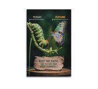 Toile murale moderne pour famille - Poster inspirant - Caterpillar Butterfly Métamorphose - Peinture décorative - 40 x 60 cm - Style sans cadre