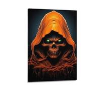 Toile murale moderne pour la décoration murale d'intérieur - Affiche d'Halloween esthétique - Affiche d'Halloween - Motif crâne habillé - Image bizarre et a un impact visuel - Décoration d'Halloween