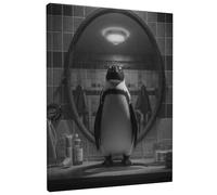 Toile murale motif pingouin noir et blanc, impression sur toile pour salon, chambre à coucher, dortoir, 30,5 x 40,6 cm