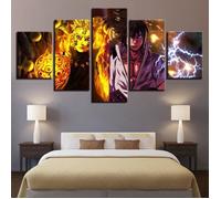 Toile murale - Naruto et Sasuke - Set 5 pièces - Impression HD (sans cadre) - Multicolore
