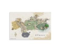 Toile murale Ocarina of Time Hyrule - Décoration murale pour chambre à coucher, salle de bain - 30 x 45 cm