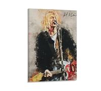 Toile murale - Poster du grand auteur-compositeur, guitariste et chanteur Kurt Cobain (4) - Peintures de décoration d'intérieur pour la maison, la chambre à coucher - Cadre - 61 x 91,4 cm