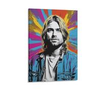 Toile murale - Poster du grand auteur-compositeur, guitariste et chanteur Kurt Cobain (6) - Peintures de décoration d'intérieur pour la maison, la chambre à coucher - Cadre - 50,8 x 76,2 cm