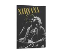 Toile murale - Poster du grand auteur-compositeur, guitariste et chanteur Kurt Cobain (7) - Peintures de décoration d'intérieur pour la maison, la chambre à coucher - Cadre - 40,6 x 61 cm