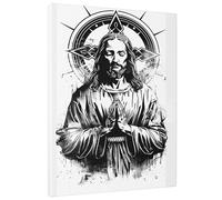 Toile murale religieuse sacrée noire et blanche, poster de Jésus priant, décoration murale d'inspiration spirituelle pour salon, chambre à coucher, bureau, sans cadre, 40,6 x 50,8 cm