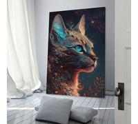Toile murale représentant le mythe du chat de la savane, pour salon, chambre de garçon ou de fille, 40 x 60 cm