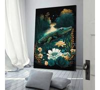 Toile murale représentant un crocodile, monde enchanté, pour chambre à coucher, pour adolescentes, femmes, salon, décoration, 60 x 90 cm
