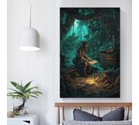 Toile murale représentant un héritage de pirates solitaires, décoration murale pour salon, chambre à coucher, cuisine, cadeaux d'anniversaire pour femmes, 50 x 75 cm