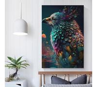 Toile murale représentant un oiseau arc-en-ciel, décoration pour chambre d'adolescente, salon, 40 x 60 cm