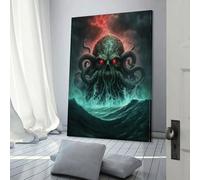 Toile murale représentant une pieuvre monstre pour chambre à coucher, pour adolescentes, femmes, salon, décoration, 60 x 90 cm