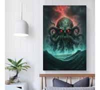 Toile murale représentant une pieuvre monstre pour chambre à coucher, pour adolescentes, femmes, salon, décoration, 60 x 90 cm