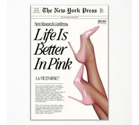 Toile murale rétro avec citation « Funny Life Is Better In Pink », image rose funky à talons hauts, décoration murale pour chambre de fille, titre d'actualité tendance, dortoir, appartement, 40,6 x 61