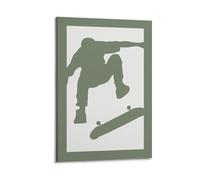 Toile murale rétro pour salon, chambre à coucher, salle de bain, bureau, décoration d'intérieur Vert 30 x 45 cm