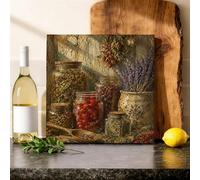 Toile murale rustique à suspendre sur toile de style vintage avec herbes aromatiques, récolte de lavande, 30,5 x 30,5 cm