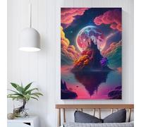 Toile murale « The_castle_on_Stone_island » pour chambre à coucher, décoration de salon, pour adolescentes, filles, femmes, 50 x 75 cm