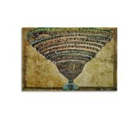 Toile murale The Inferno de Sandro Botticelli - impressions sur toile de peintures à thème Inferno pour décoration de chambre à coucher, salon - 20 x 30 cm