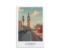 Toile murale vintage Big Ben Londres - Impressions sur toile pour salon, chambre à coucher, salle de bain, bureau, décoration d'intérieur - 50 x 75 cm