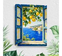 Toile murale vintage Coast, peintures encadrées Lemon Cottage, décor mural paysage marin pour cuisine, salle de bain, salon, ferme, bureau, décoration de la maison