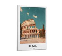 Toile murale vintage Colisée de Rome rétro - Affiche d'œuvre d'art pour salon, chambre à coucher, salle de bain, bureau - 30 x 45 cm