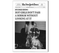 Toile murale vintage funky The New York Times - Impression sur toile de cocktail disco noir et blanc - Affiche esthétique pour chambre à coucher - Motif fille sexy avec boule disco - 30,5 x 40,6 cm