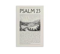 Toile murale vintage Psaume 23 Bible chrétienne - Affiche d'œuvre d'art pour salon, chambre à coucher, salle de bain, bureau - 50 x 75 cm