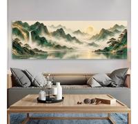 Toile murale vintage rustique - Green Dawn Poster sans cadre | Idée cadeau pour la décoration de la maison et du bureau pour le salon, la chambre, la cuisine et le café