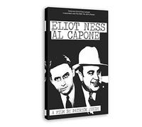 Toile Oeuvre Peinture Bianco e nero Eliot Ness Contre Capone Movieh Poster Canvas Wall Art Room Immagini per Camera da letto Regali Decor 50 * 70cm Senza Cornice