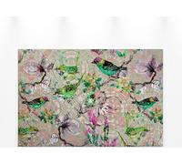 Toile Oiseaux Mosaïque Rose Vert 90x60 DD120353 Toile sur châssis