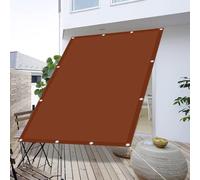 Toile Ombrage 1.4 x 3.4 m Résistant Aux Intempéries Voile Ombrage avec Oeillets et Cordons sans Perçage pour Extérieur Camping et Pelouse, Pergola, Rouge Rouille