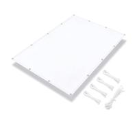 Toile Ombrage 1.7x3.8M Voile d'Ombrage Imperméable Rectangulaire avec Oeillets Cordons 95% UV Protecteur pour Pergola Terrasse Exterieur Jardin Balcon Piscine Brise Vue Balcon Blanc