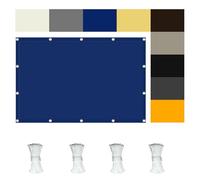 Toile Ombrage 100 x 100 cm Coupe-Vent et Perméable à l'eau Store Pare-Soleil avec Oeillets et Cordons pour Serre/Jardin/Pergola/Pet House, Bleu Foncé