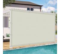 Toile Ombrage 100 x 130 cm Imperméable, Anti-UV Toile Ombrage UV Protection avec Oeillets et Cordons pour Extérieur Camping et Pelouse, Pergola, Blanc cassé